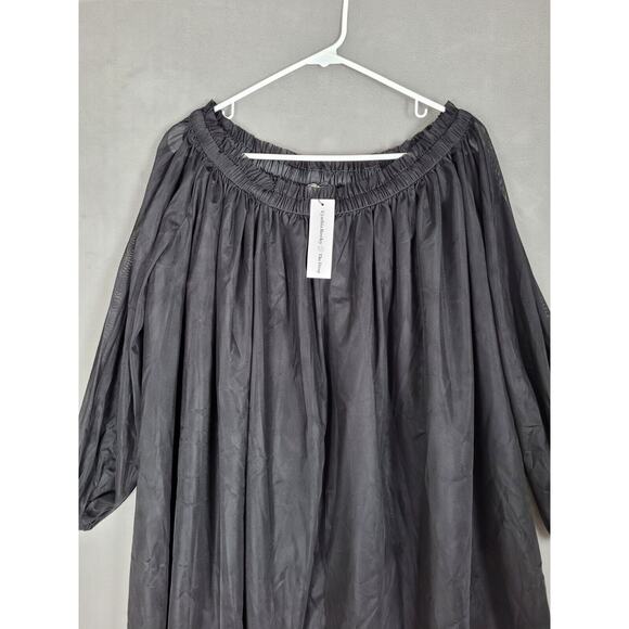 Cynthia Rowley x The Drop Women's Black Off Shoulder Mesh Mini Dress XXL - Picture 3 of 6